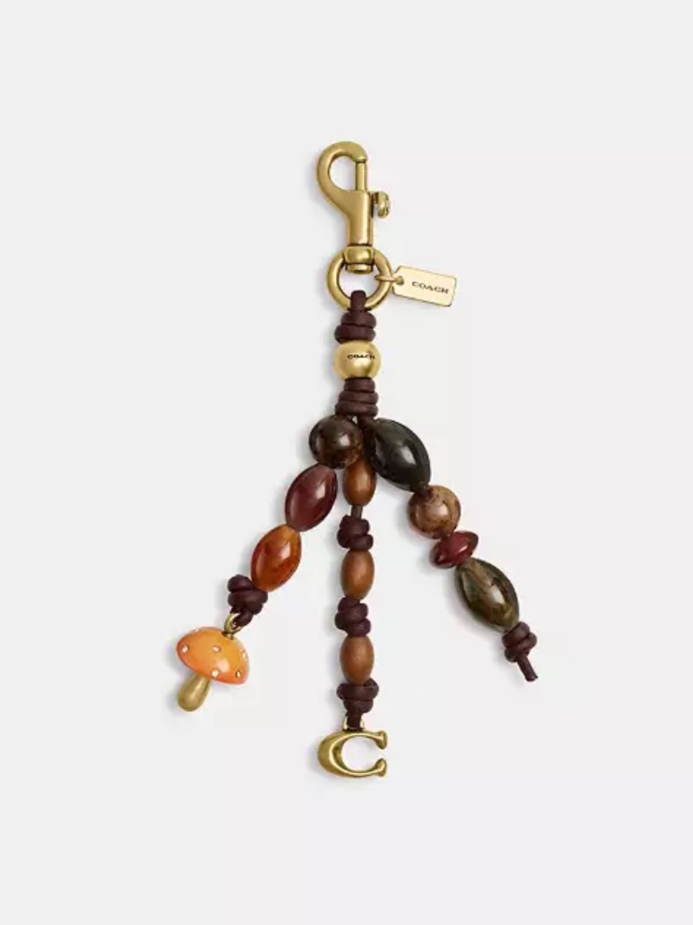 Coach Beaded Cluster Bag Charm, Brass / Black Multi Color